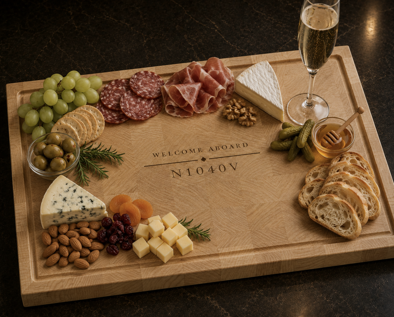 End Grain Maple Charcuterie Aircraft