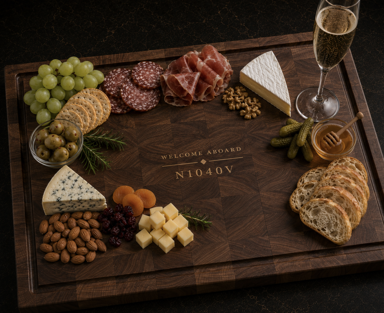 End Grain Walnut Charcuterie Aircraft